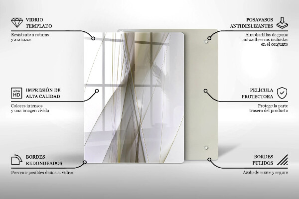 Sklo za sporák Abstraktní linie designu