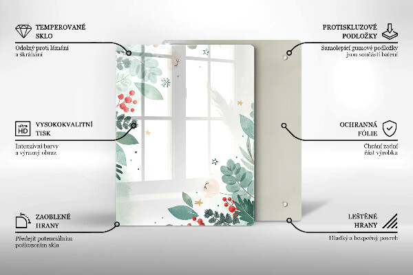 Sklo za sporák Akvarel listy