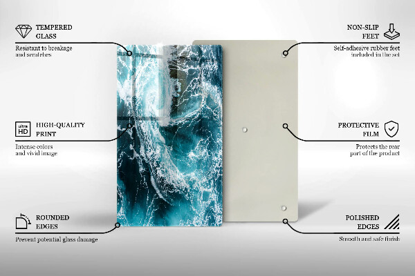 Kryt na varnou desku Pěnivé vlny vody