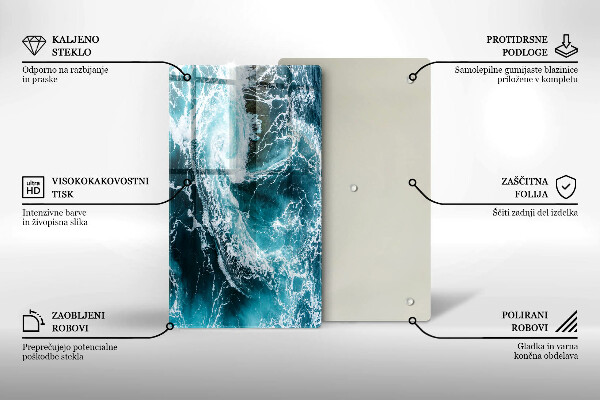 Kryt na varnou desku Pěnivé vlny vody