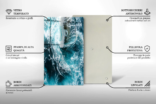 Kryt na varnou desku Pěnivé vlny vody