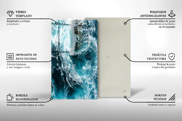 Kryt na varnou desku Pěnivé vlny vody