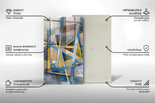 Sklo za sporák Malované čáry abstrakce
