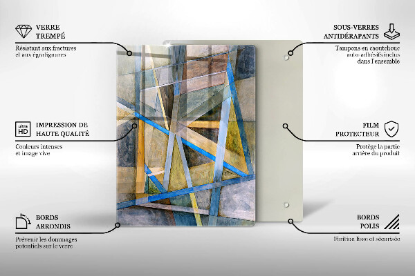 Sklo za sporák Malované čáry abstrakce