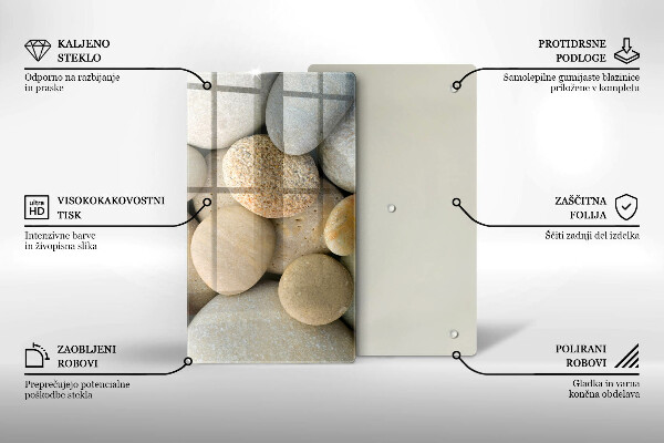 Sklo za sporák Vzor oválných kamenů