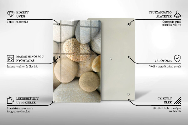 Sklo za sporák Vzor oválných kamenů