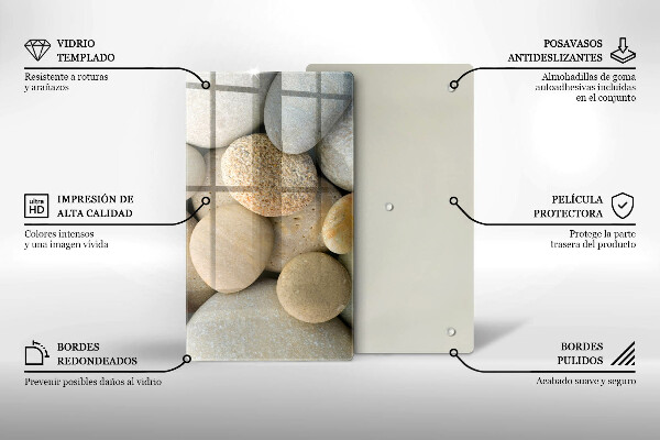 Sklo za sporák Vzor oválných kamenů