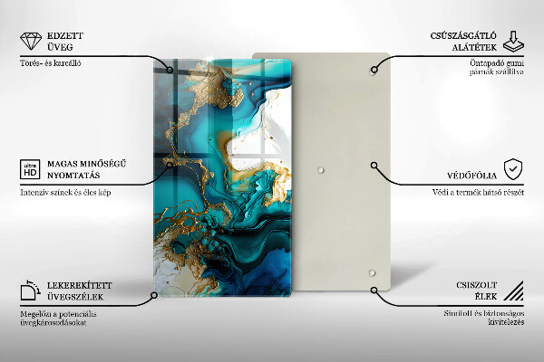 Kryt na varnou desku Tyrkysová abstrakce