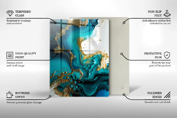 Kryt na varnou desku Tyrkysová abstrakce