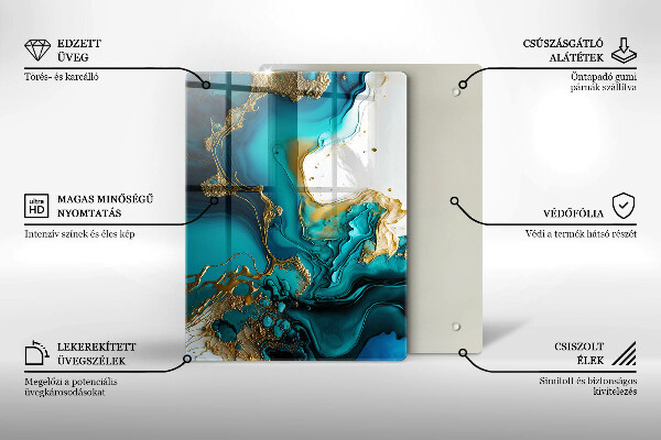 Kryt na varnou desku Tyrkysová abstrakce