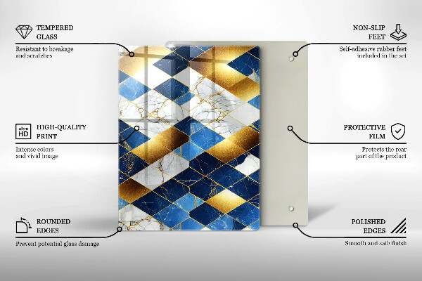 Kryt na varnou desku Zlaté mramorové kosočtverce