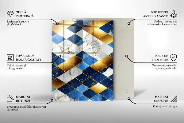 Kryt na varnou desku Zlaté mramorové kosočtverce