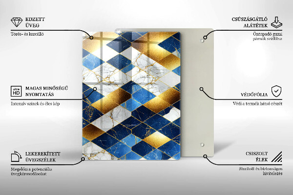 Kryt na varnou desku Zlaté mramorové kosočtverce