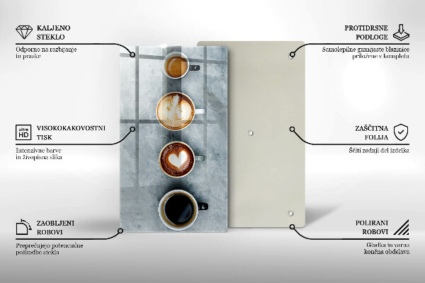 Kryt na varnou desku Kuchyně - hrnky na kávu