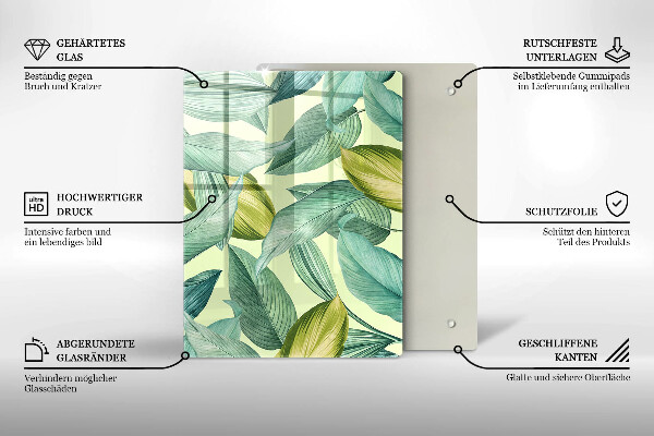 Kryt na varnou desku Zelené tropické listy