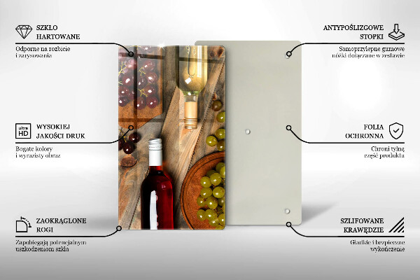 Kryt na varnou desku Láhve vína a hrozny
