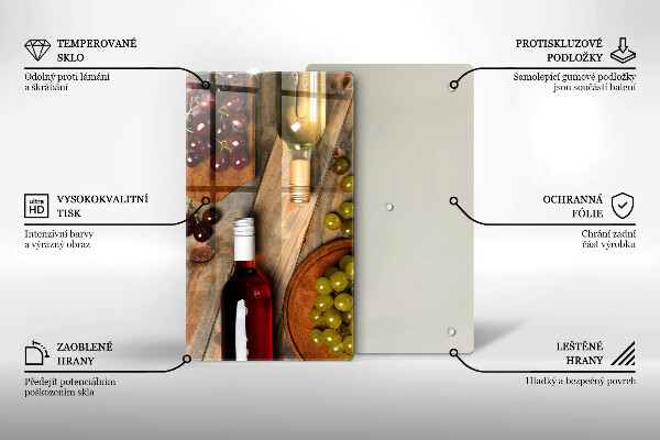 Kryt na varnou desku Láhve vína a hrozny