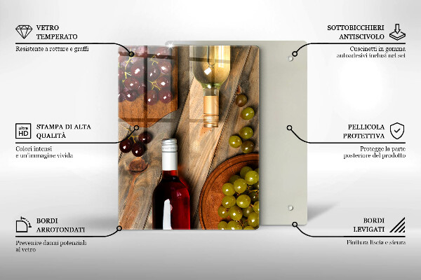 Kryt na varnou desku Láhve vína a hrozny