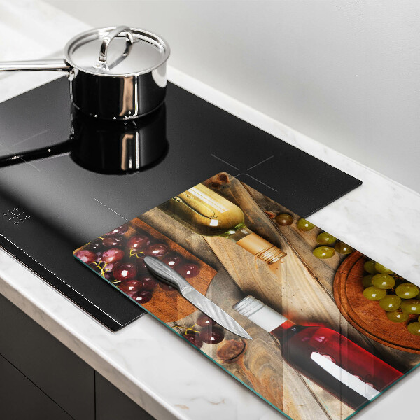 Kryt na varnou desku Láhve vína a hrozny