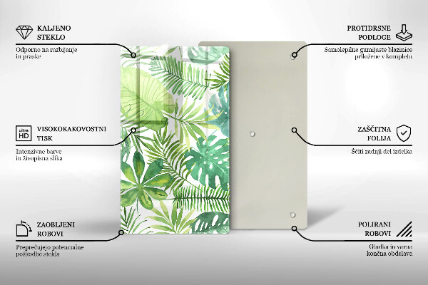 Kryt na varnou desku Akvarel boho listy