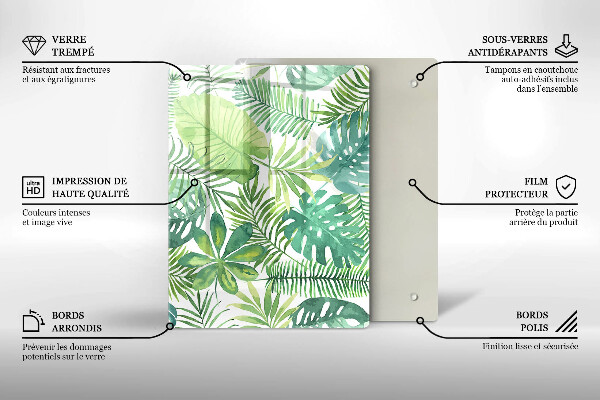 Kryt na varnou desku Akvarel boho listy