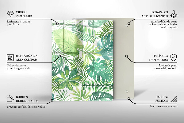 Kryt na varnou desku Akvarel boho listy