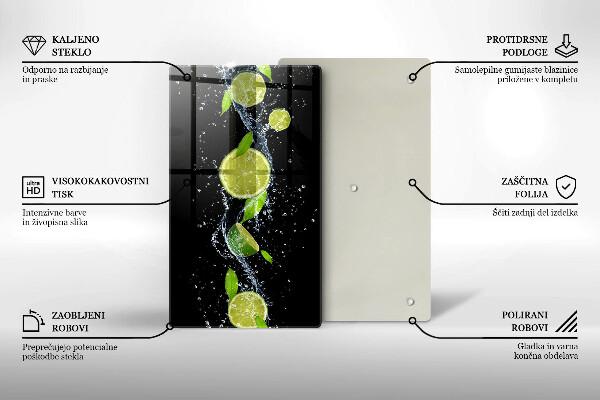 Sklo za sporák Šťavnaté limetky ve vodě