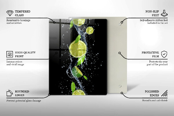 Sklo za sporák Šťavnaté limetky ve vodě