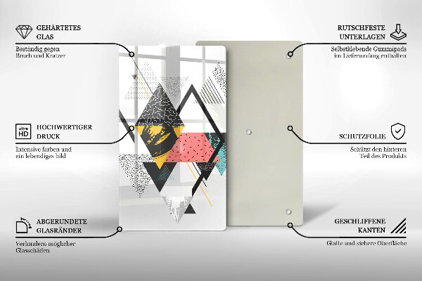 Kryt na varnou desku Abstraktní trojúhelníky