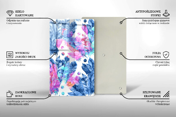 Kryt na varnou desku Peří boho ilustrace