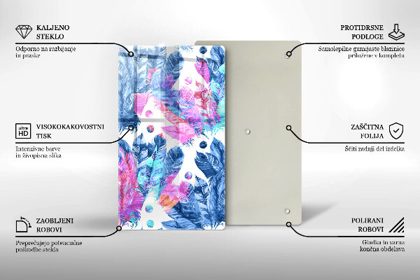 Kryt na varnou desku Peří boho ilustrace