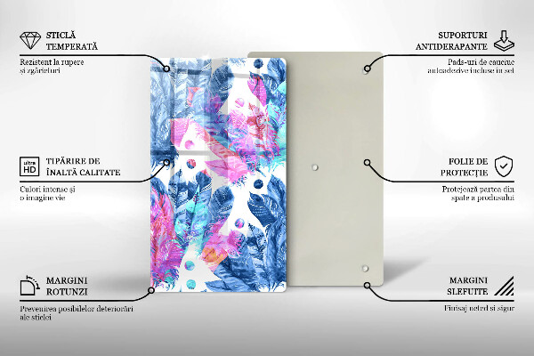 Kryt na varnou desku Peří boho ilustrace