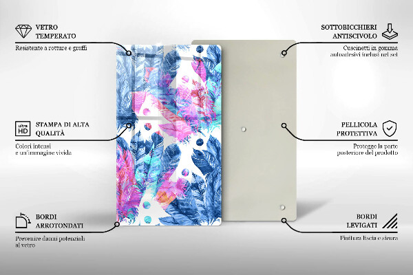 Kryt na varnou desku Peří boho ilustrace