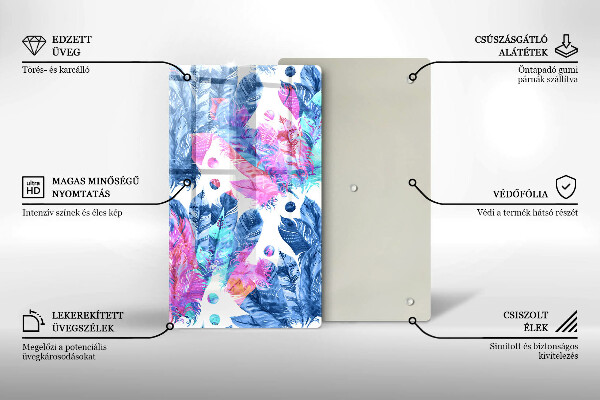 Kryt na varnou desku Peří boho ilustrace