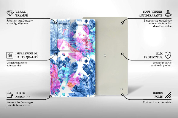 Kryt na varnou desku Peří boho ilustrace