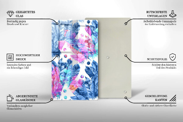 Kryt na varnou desku Peří boho ilustrace