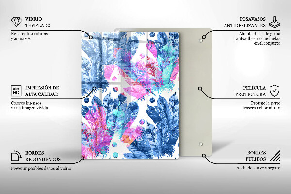 Kryt na varnou desku Peří boho ilustrace