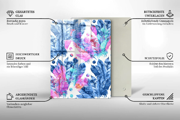 Kryt na varnou desku Peří boho ilustrace