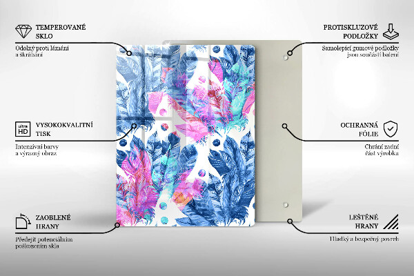 Kryt na varnou desku Peří boho ilustrace