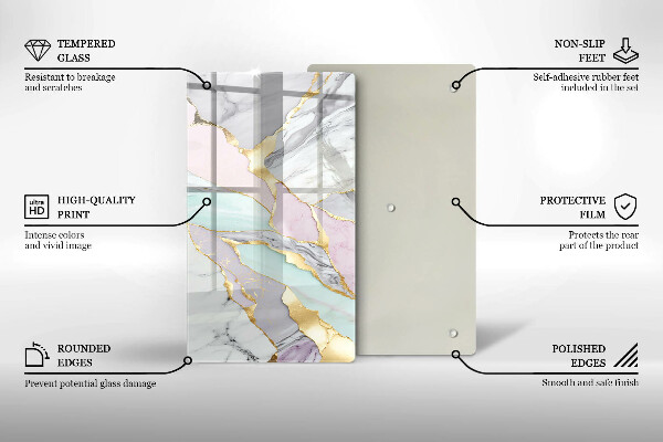 Kryt na varnou desku Pastelový mramor