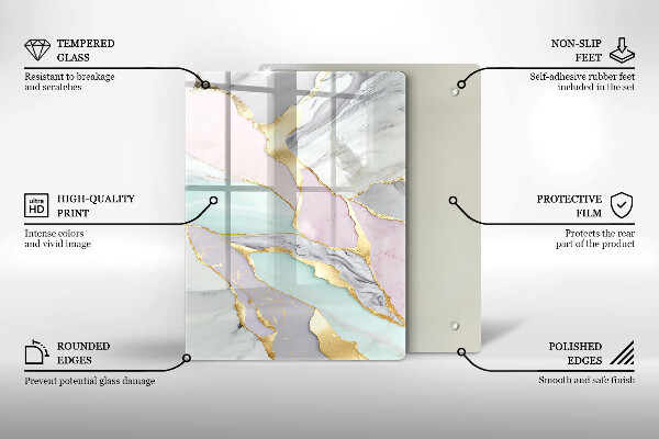 Kryt na varnou desku Pastelový mramor