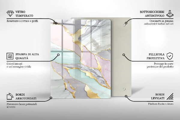 Kryt na varnou desku Pastelový mramor