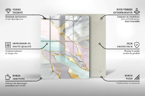 Kryt na varnou desku Pastelový mramor