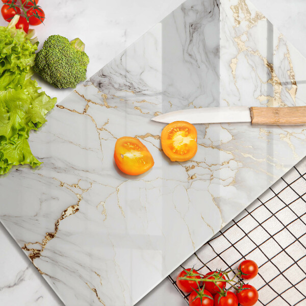 Kryt na varnou desku Světlý mramor se zlatem
