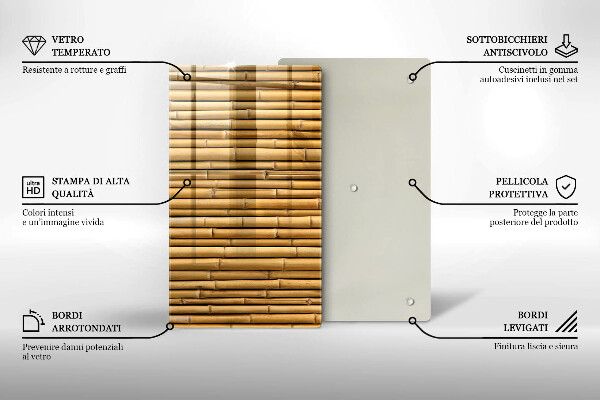 Sklo za sporák Přírodní boho bambus
