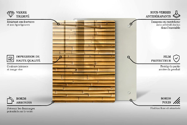Sklo za sporák Přírodní boho bambus