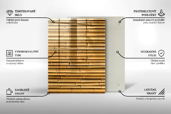 Sklo za sporák Přírodní boho bambus