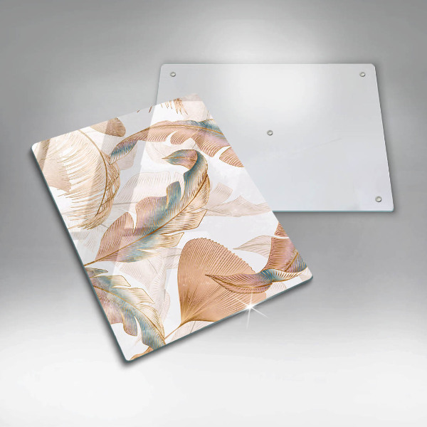 Kryt na varnou desku Boho peří a listy