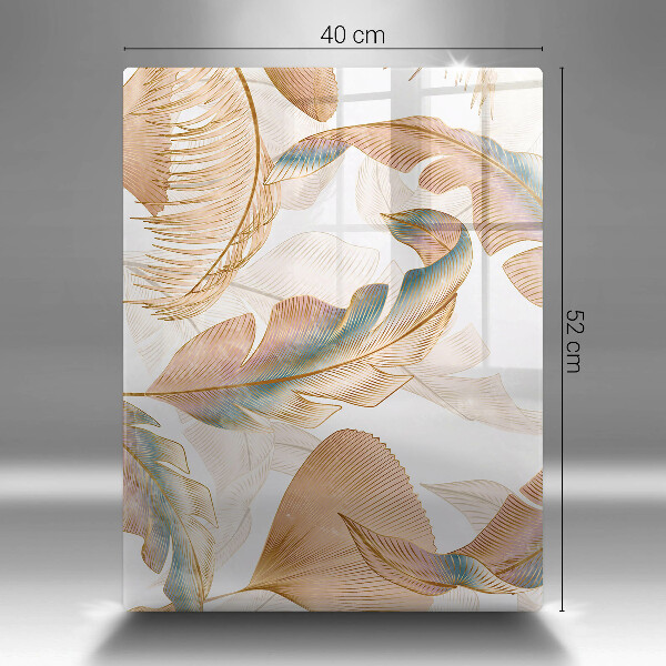 Kryt na varnou desku Boho peří a listy