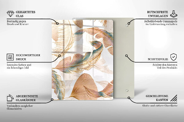 Kryt na varnou desku Boho peří a listy